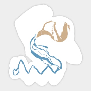 Single Line - Aquarius (White) Sticker